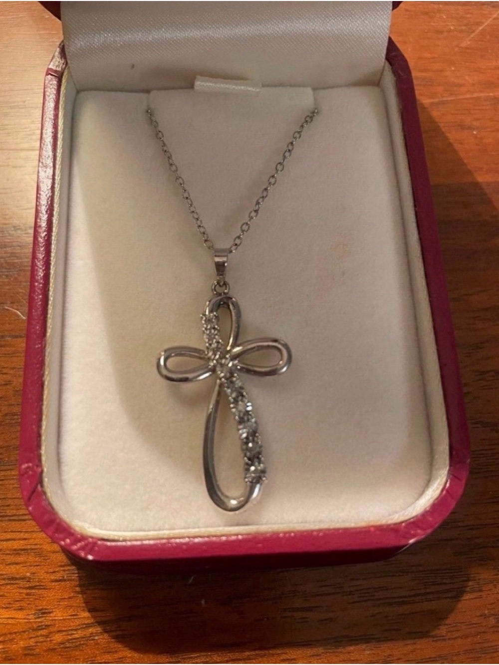 Sterling Silver Infinity Cross Pendant Necklace.